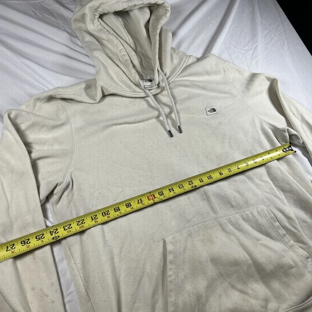 The North Face Heritage Patch Men's Hoodie Size XL off white Sweater FLAWS